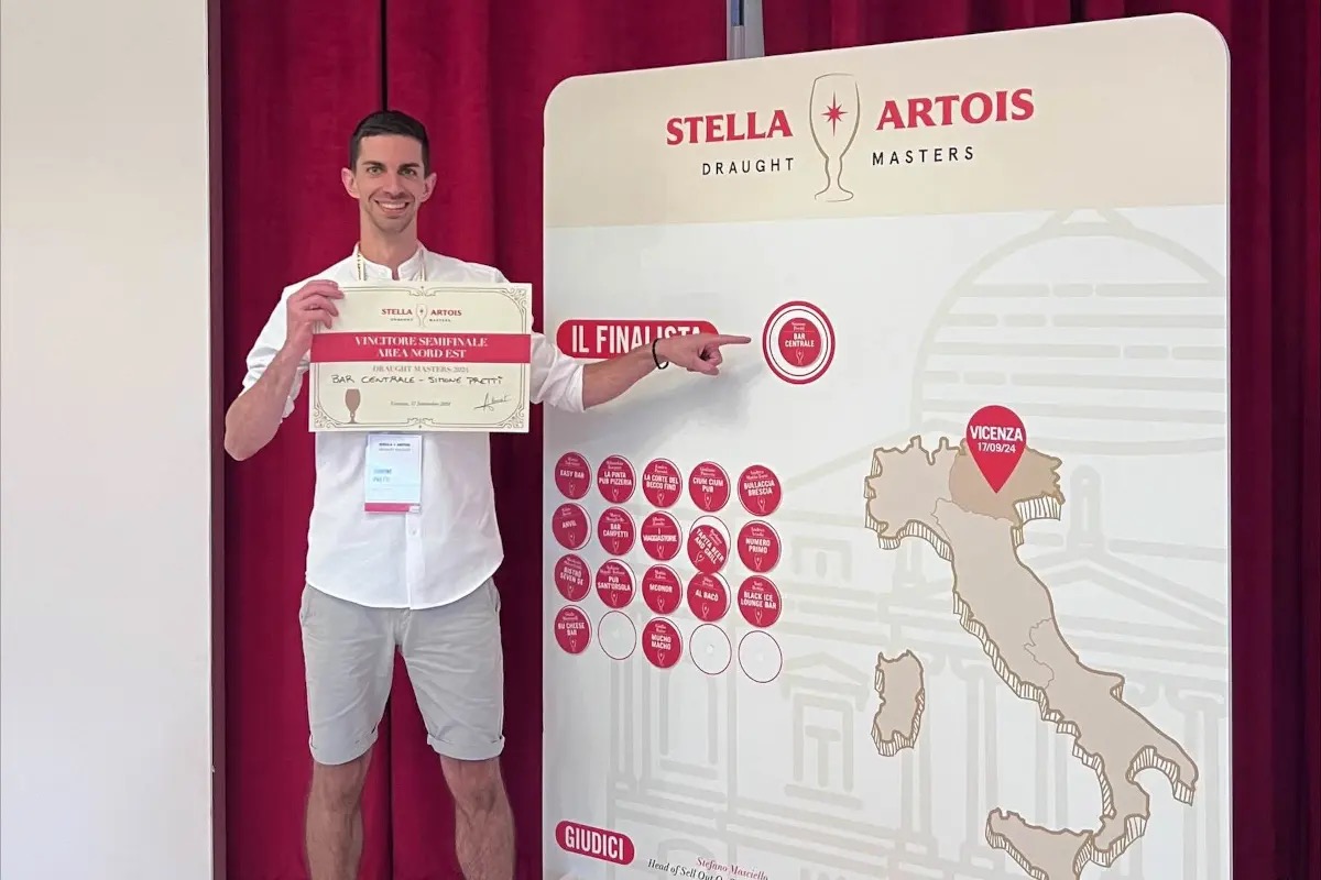 Simone Pretti, miglior spillatore del nord-est al Stella Artois Draught Masters Italia